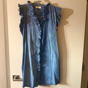 Blue Ruffled Denim dress
